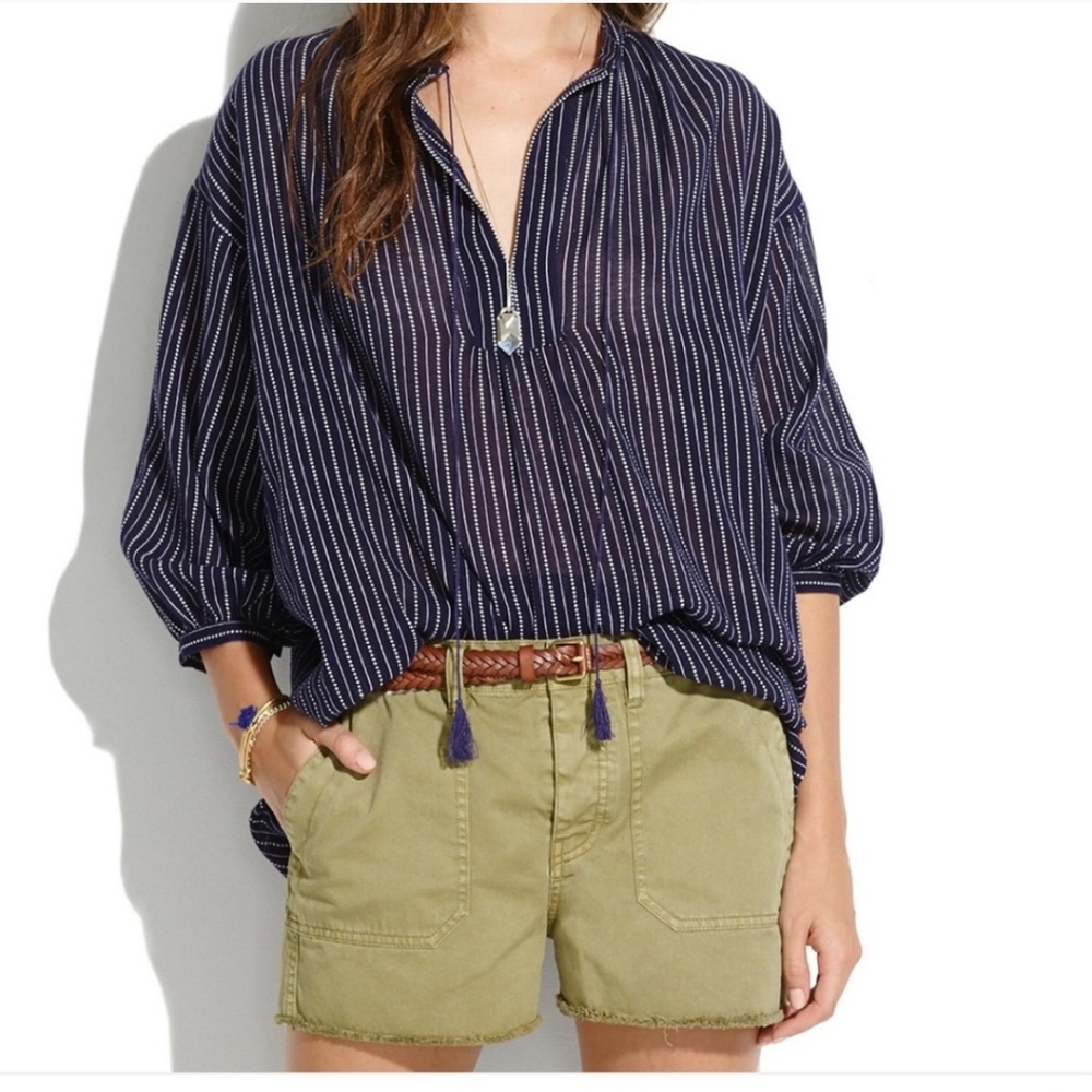 Madewell Openview Tunic in Dotted Line XS